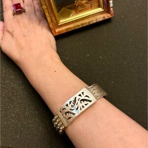 SOLD Unique Sterling Silver Thick Link Bracelet — Window to the Arabian Nights!